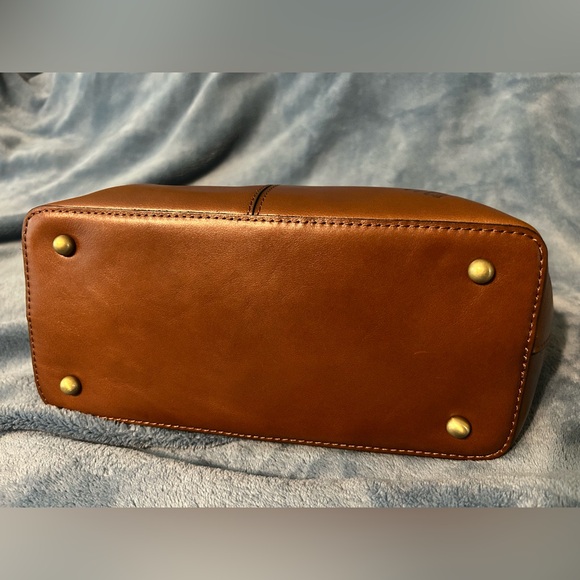 Patricia Nash Distressed Vintage Leather Argenta Handbag with Zipper in Cognac - Picture 3 of 11